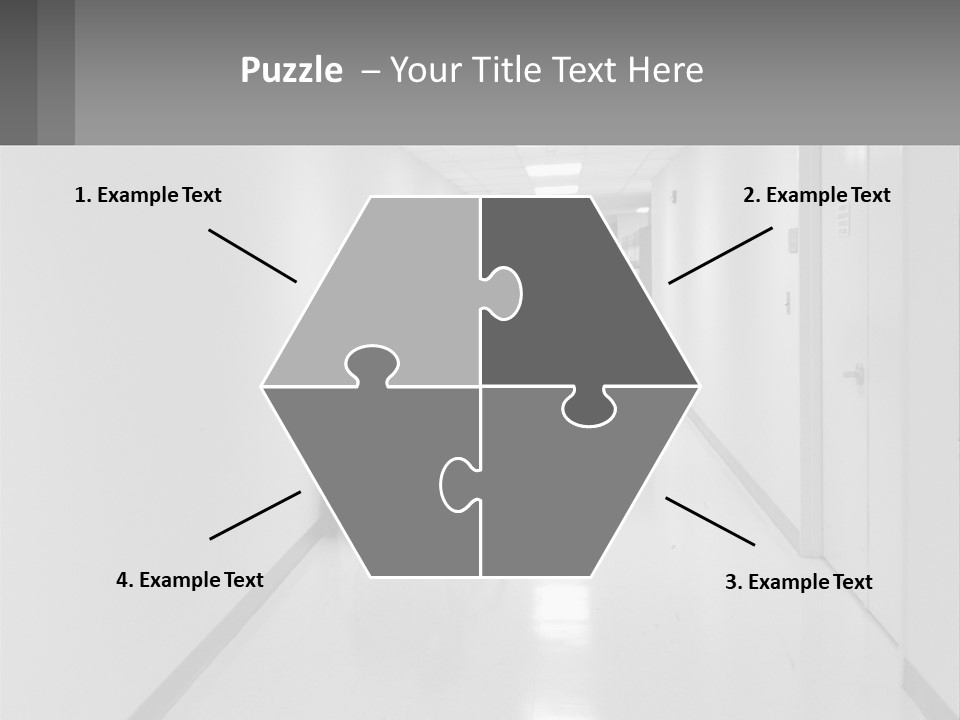 A Black And White Photo Of A Hospital Hallway PowerPoint Template