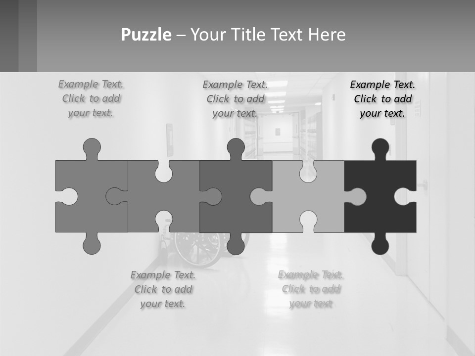 A Black And White Photo Of A Hospital Hallway PowerPoint Template