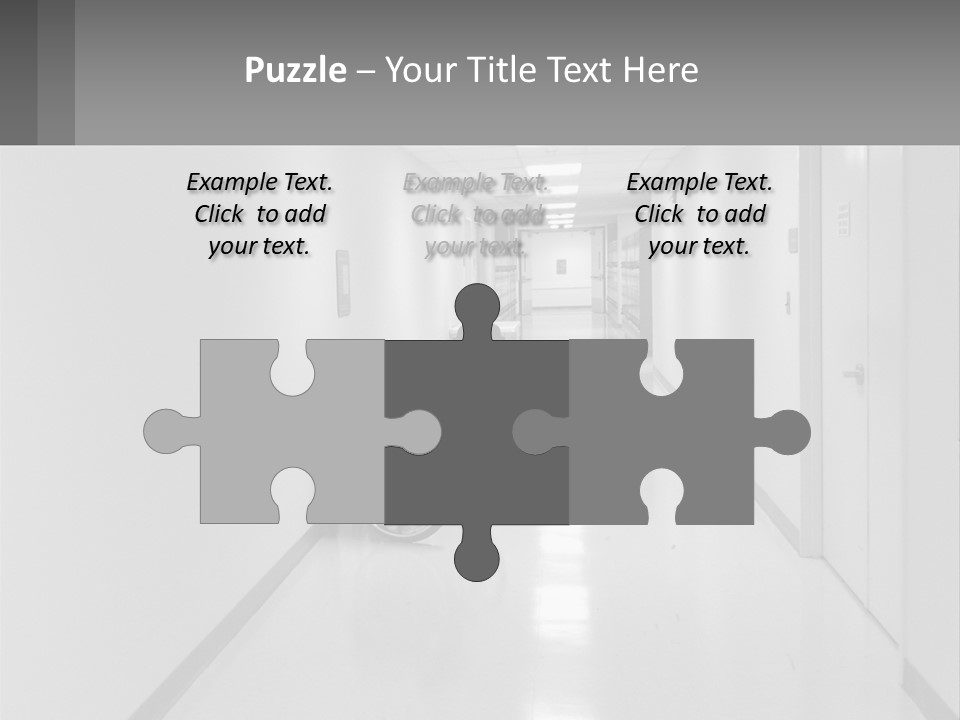 A Black And White Photo Of A Hospital Hallway PowerPoint Template