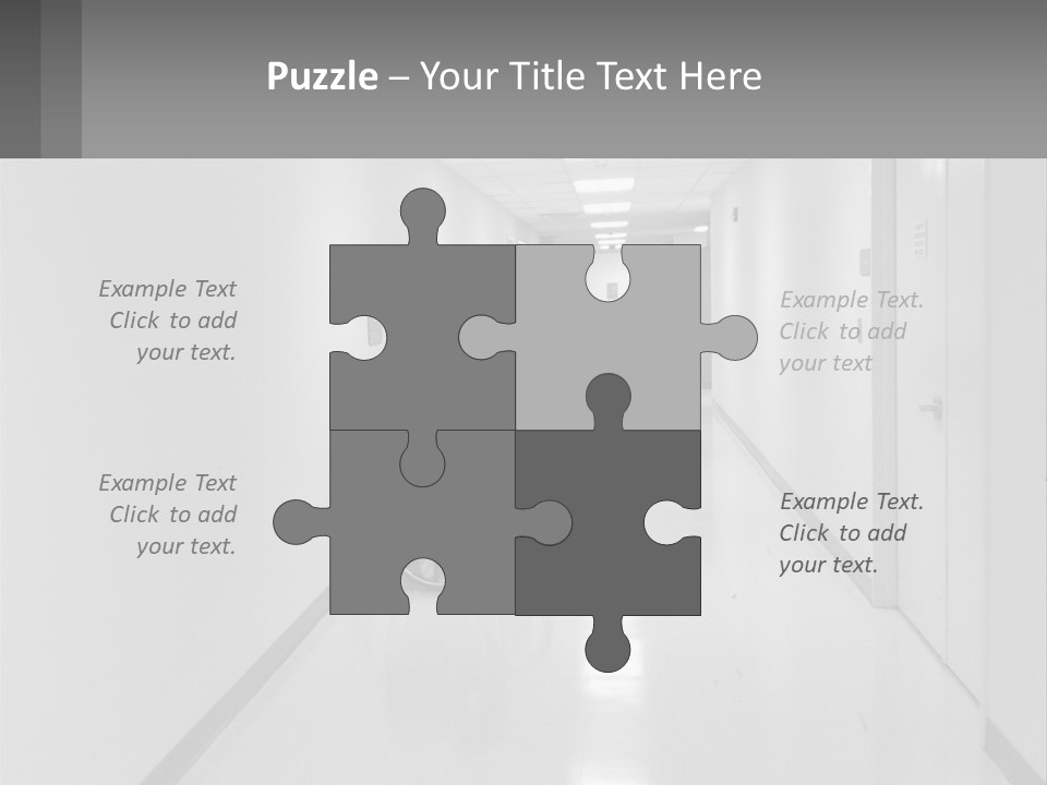 A Black And White Photo Of A Hospital Hallway PowerPoint Template