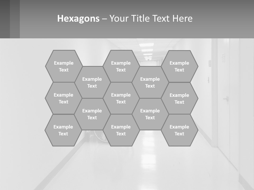 A Black And White Photo Of A Hospital Hallway PowerPoint Template