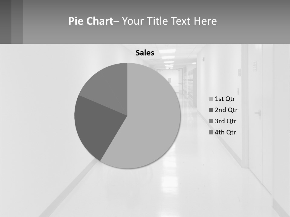 A Black And White Photo Of A Hospital Hallway PowerPoint Template