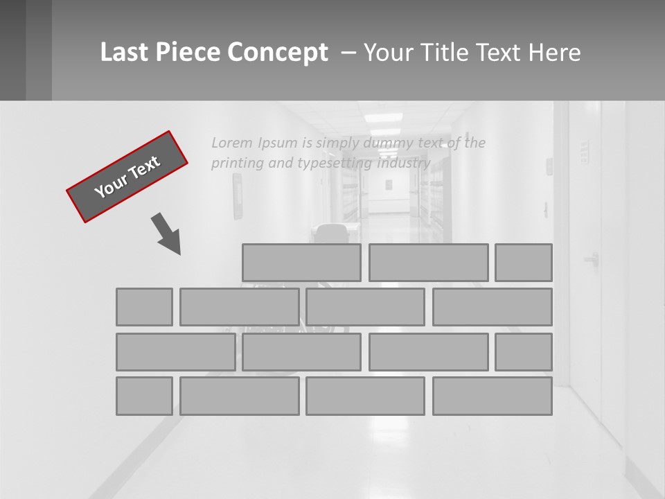 A Black And White Photo Of A Hospital Hallway PowerPoint Template