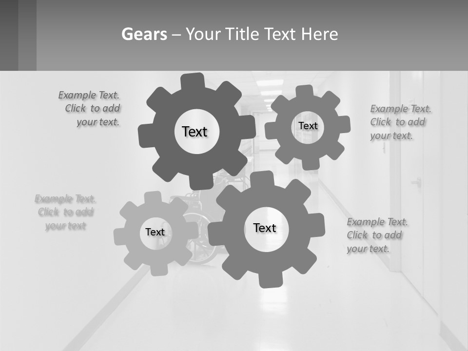 A Black And White Photo Of A Hospital Hallway PowerPoint Template