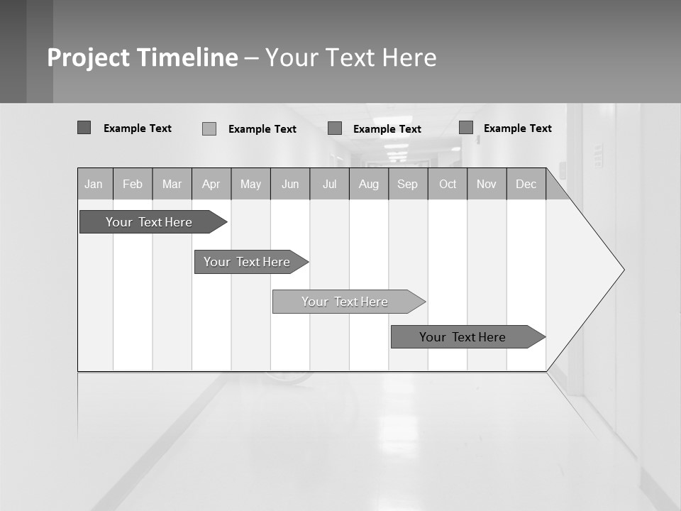 A Black And White Photo Of A Hospital Hallway PowerPoint Template