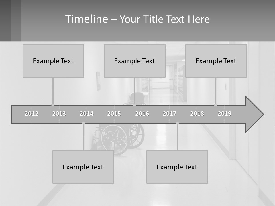 A Black And White Photo Of A Hospital Hallway PowerPoint Template