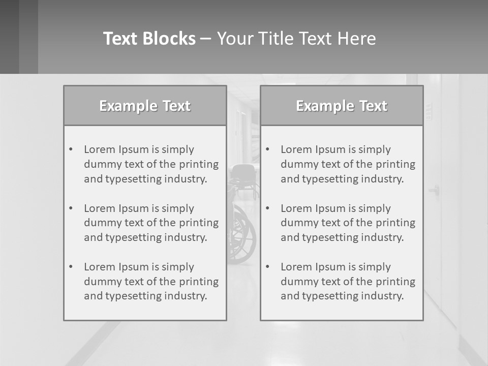 A Black And White Photo Of A Hospital Hallway PowerPoint Template