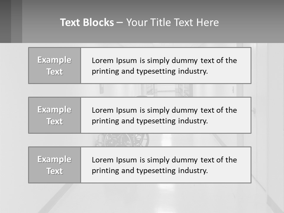 A Black And White Photo Of A Hospital Hallway PowerPoint Template