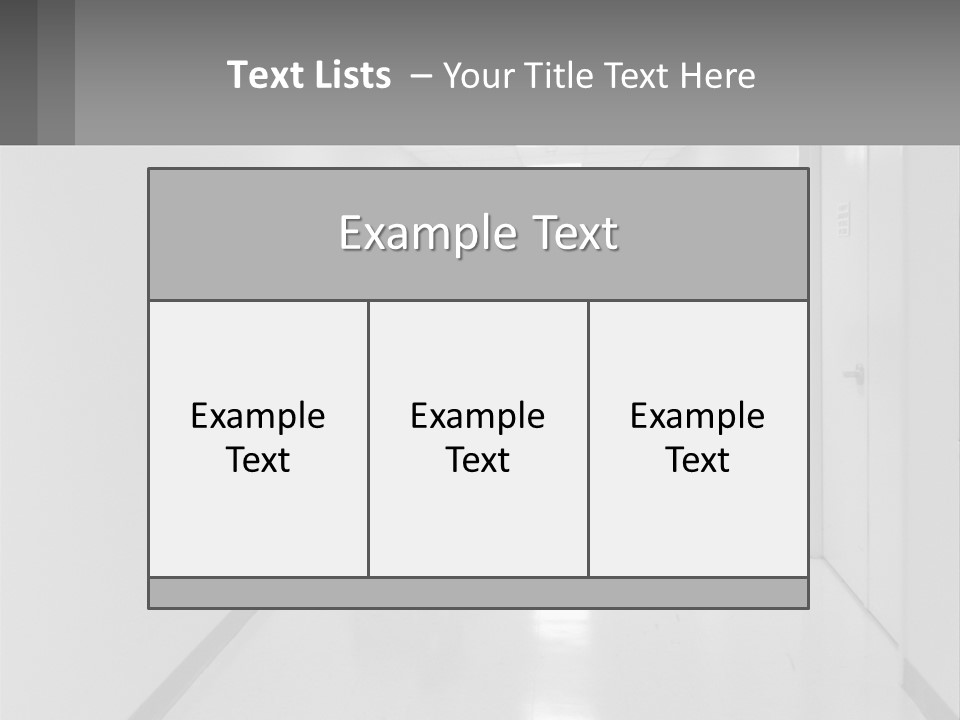 A Black And White Photo Of A Hospital Hallway PowerPoint Template