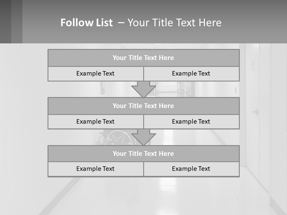 A Black And White Photo Of A Hospital Hallway PowerPoint Template
