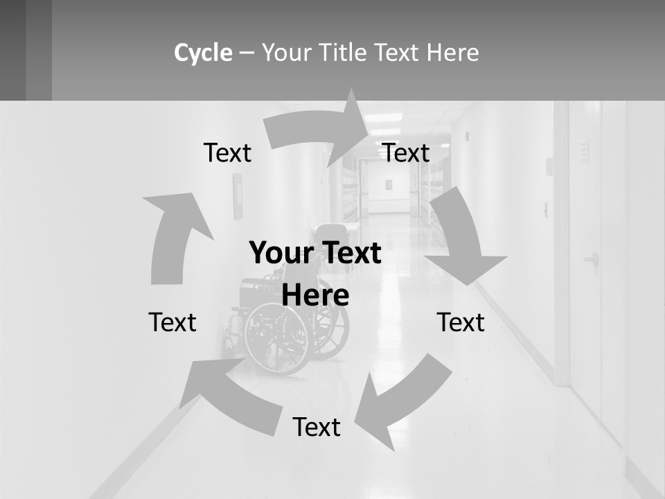 A Black And White Photo Of A Hospital Hallway PowerPoint Template