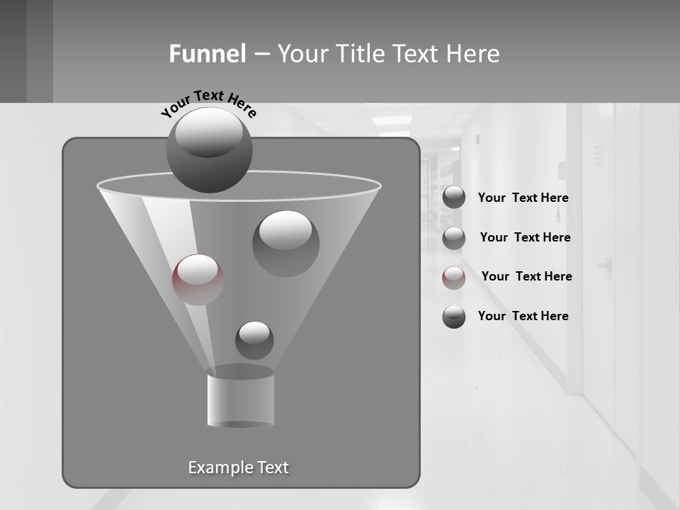 A Black And White Photo Of A Hospital Hallway PowerPoint Template