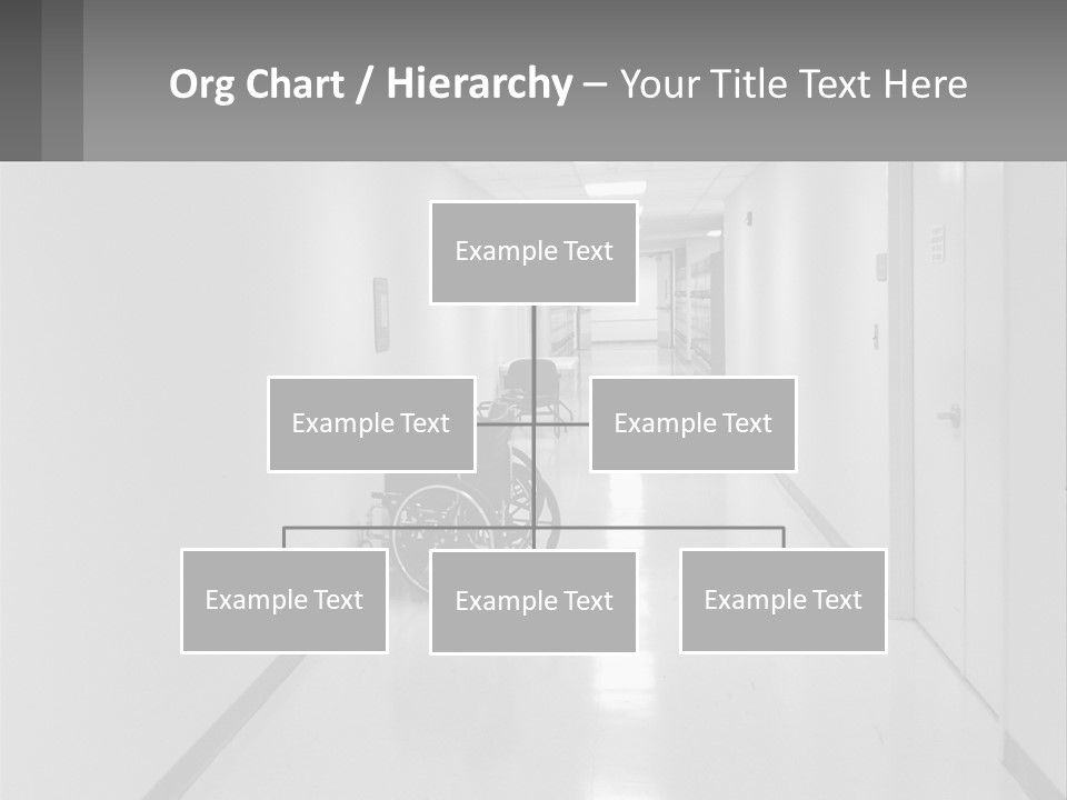 A Black And White Photo Of A Hospital Hallway PowerPoint Template