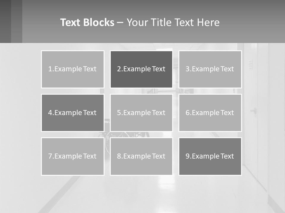 A Black And White Photo Of A Hospital Hallway PowerPoint Template