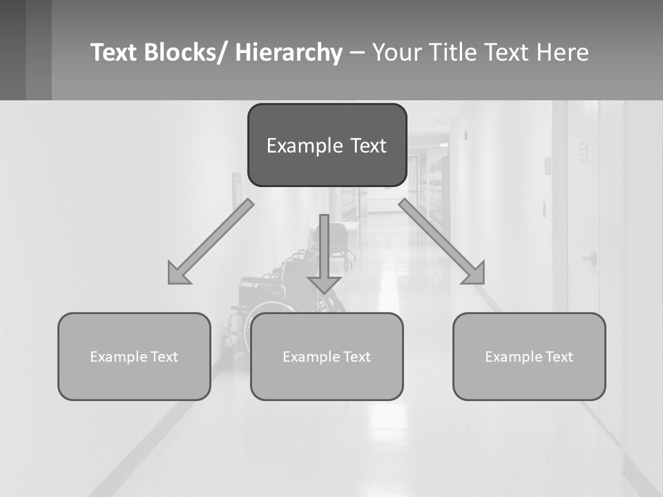 A Black And White Photo Of A Hospital Hallway PowerPoint Template