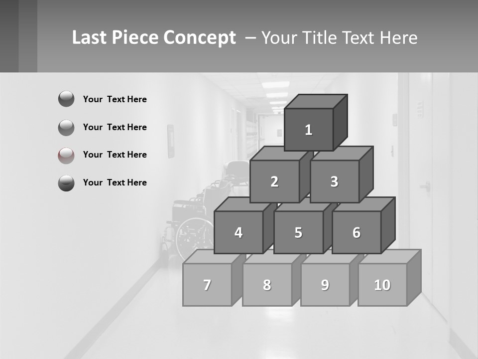 A Black And White Photo Of A Hospital Hallway PowerPoint Template