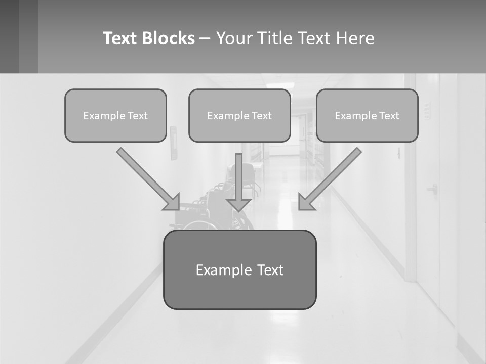 A Black And White Photo Of A Hospital Hallway PowerPoint Template