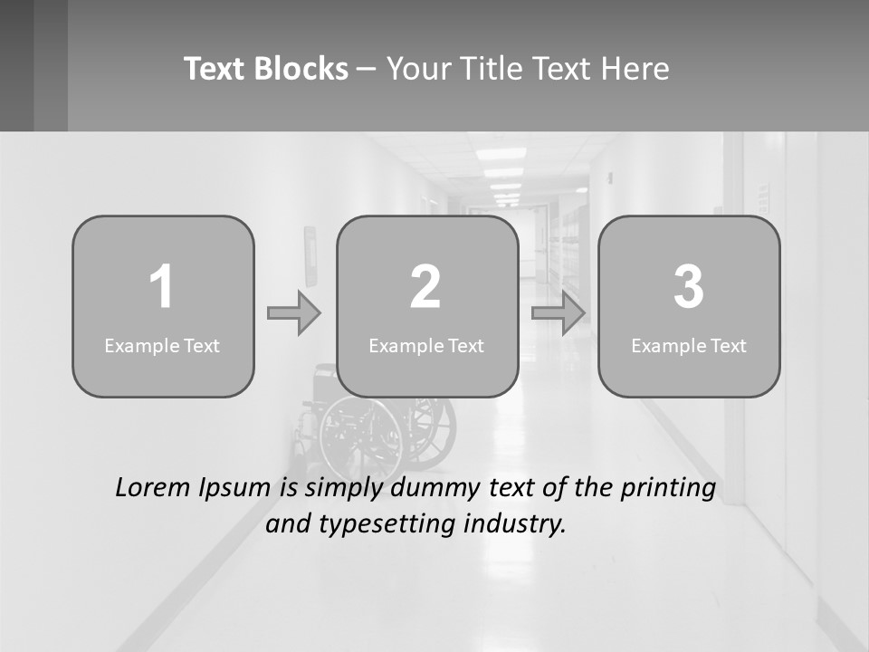 A Black And White Photo Of A Hospital Hallway PowerPoint Template