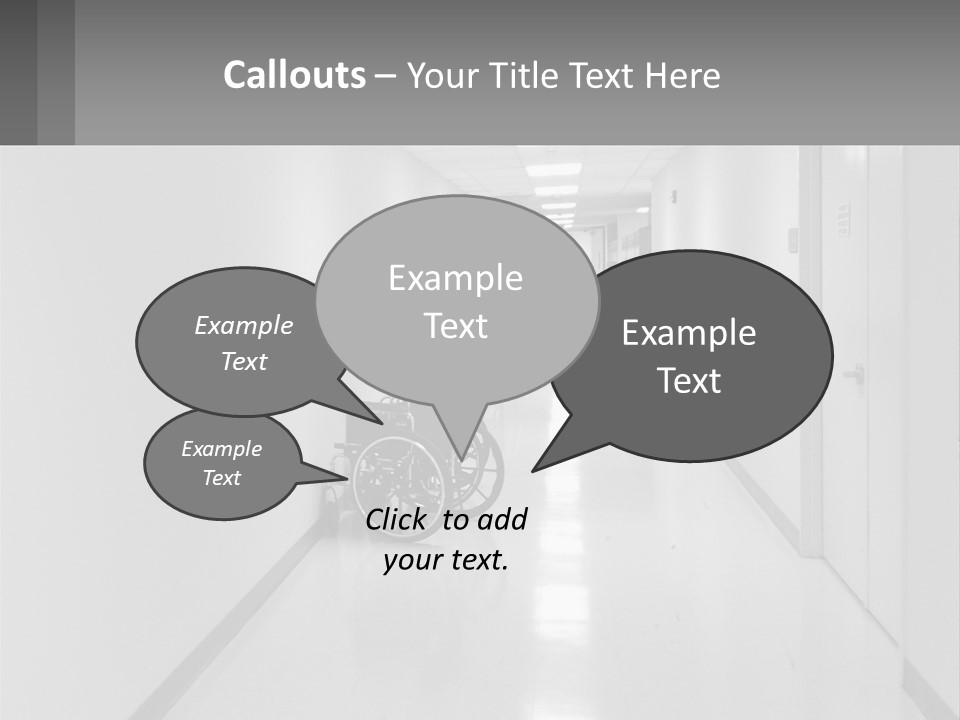 A Black And White Photo Of A Hospital Hallway PowerPoint Template