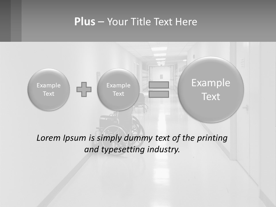 A Black And White Photo Of A Hospital Hallway PowerPoint Template
