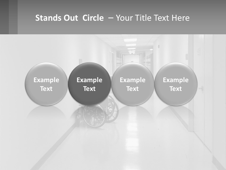 A Black And White Photo Of A Hospital Hallway PowerPoint Template