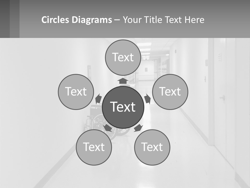 A Black And White Photo Of A Hospital Hallway PowerPoint Template
