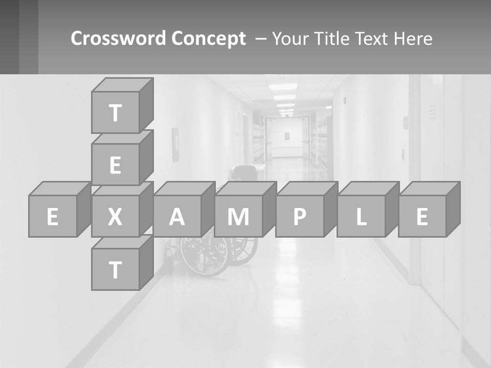 A Black And White Photo Of A Hospital Hallway PowerPoint Template