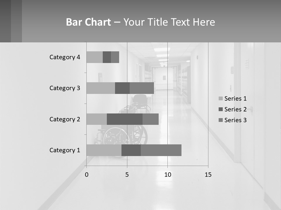 A Black And White Photo Of A Hospital Hallway PowerPoint Template