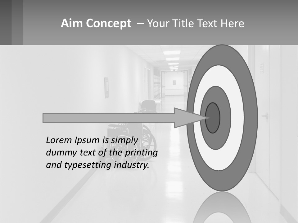 A Black And White Photo Of A Hospital Hallway PowerPoint Template