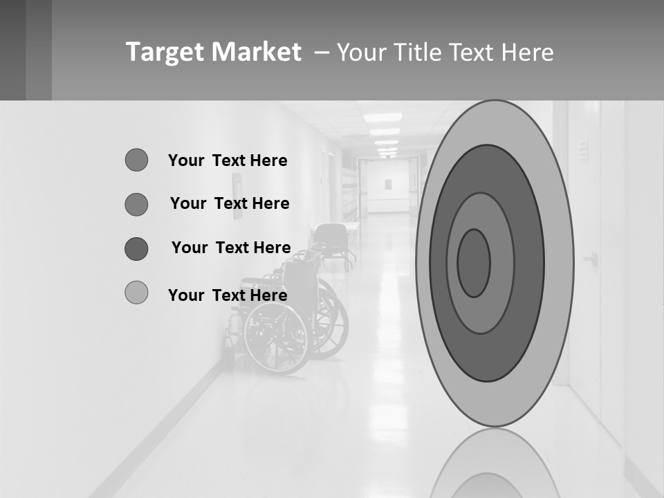 A Black And White Photo Of A Hospital Hallway PowerPoint Template