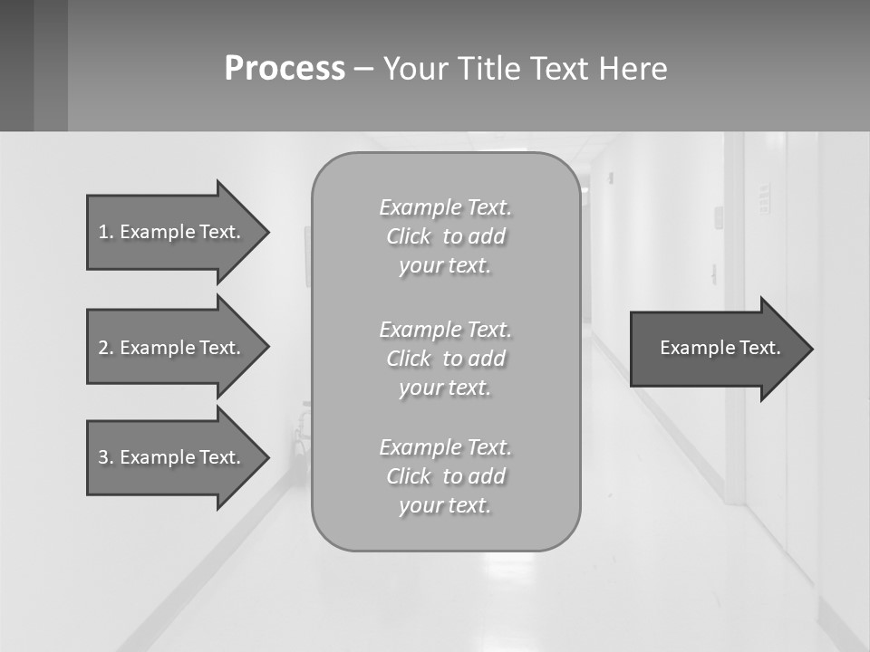 A Black And White Photo Of A Hospital Hallway PowerPoint Template