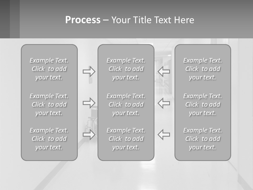 A Black And White Photo Of A Hospital Hallway PowerPoint Template