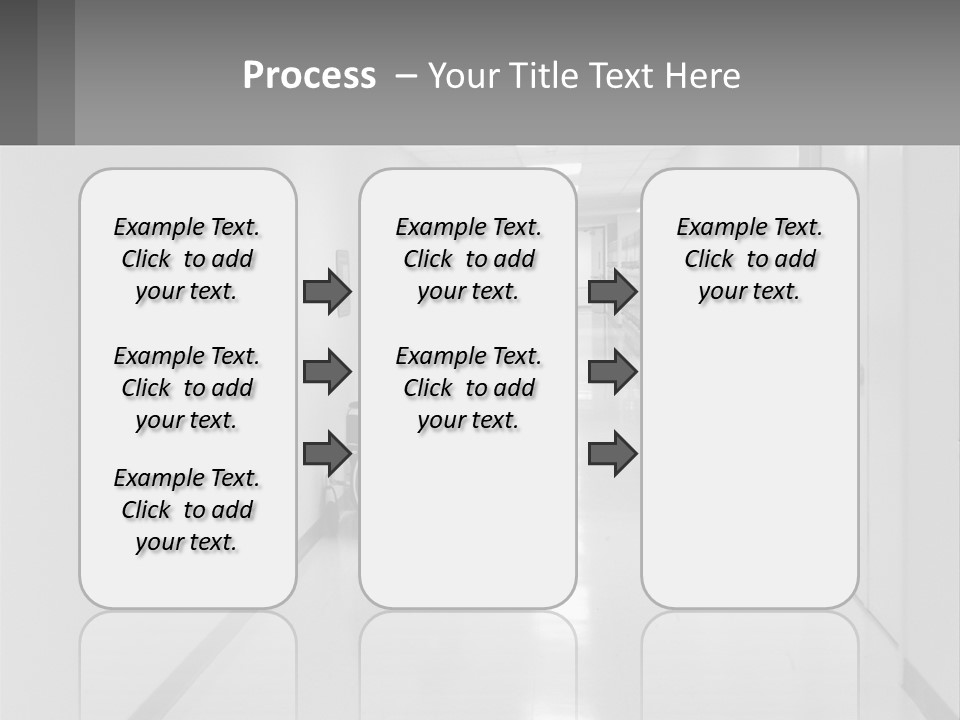 A Black And White Photo Of A Hospital Hallway PowerPoint Template
