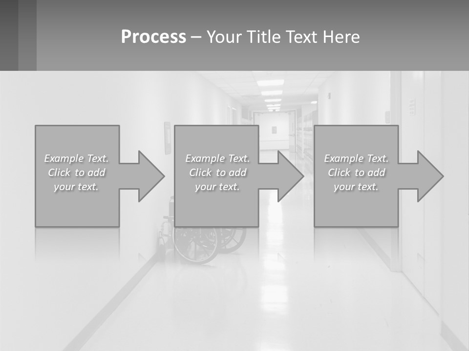 A Black And White Photo Of A Hospital Hallway PowerPoint Template