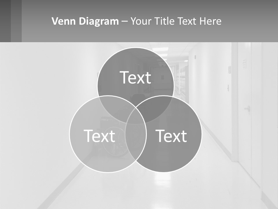 A Black And White Photo Of A Hospital Hallway PowerPoint Template