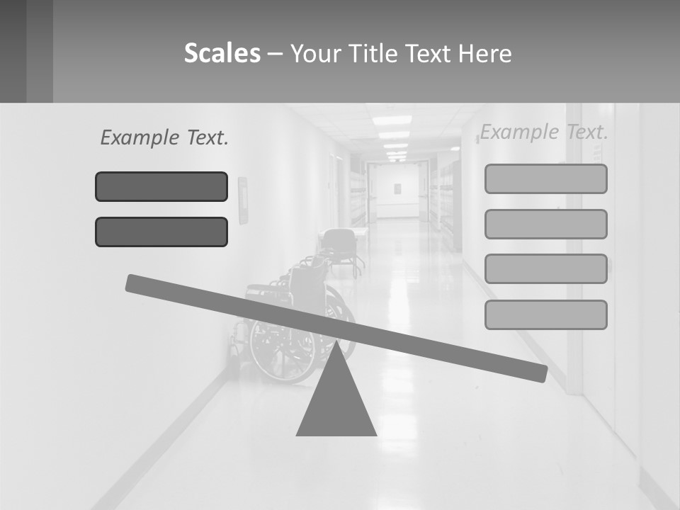 A Black And White Photo Of A Hospital Hallway PowerPoint Template