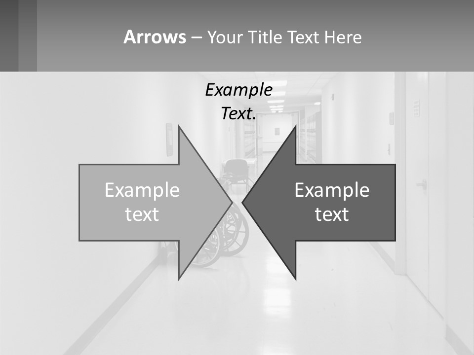 A Black And White Photo Of A Hospital Hallway PowerPoint Template