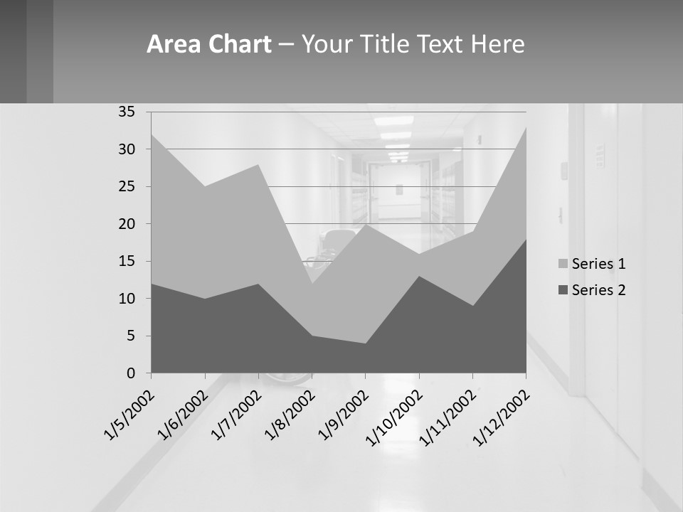 A Black And White Photo Of A Hospital Hallway PowerPoint Template