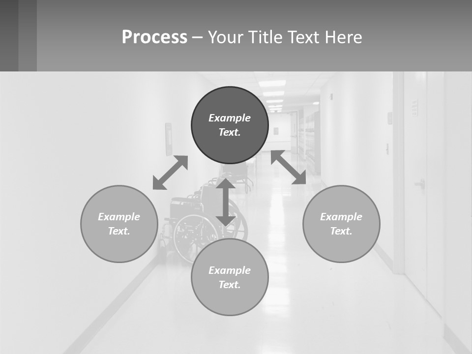 A Black And White Photo Of A Hospital Hallway PowerPoint Template