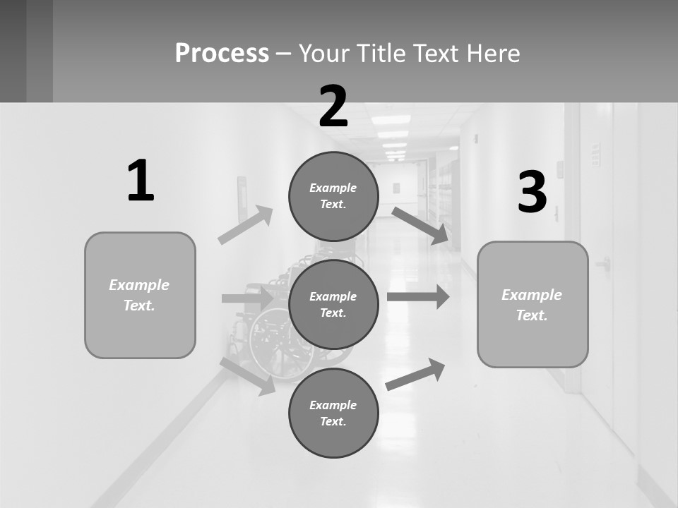 A Black And White Photo Of A Hospital Hallway PowerPoint Template