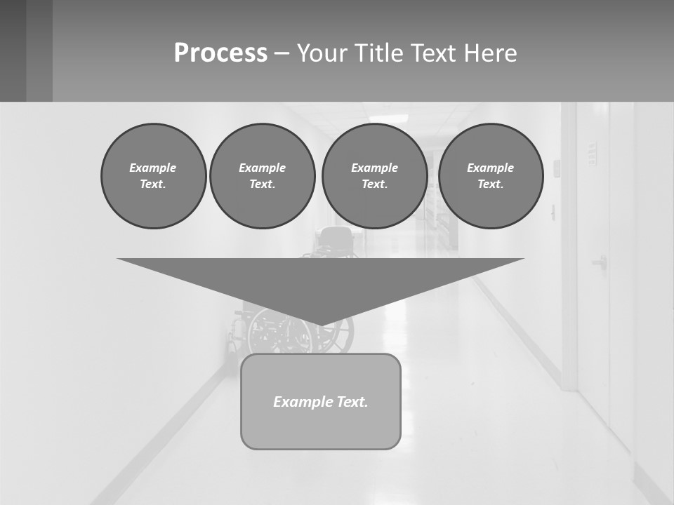 A Black And White Photo Of A Hospital Hallway PowerPoint Template