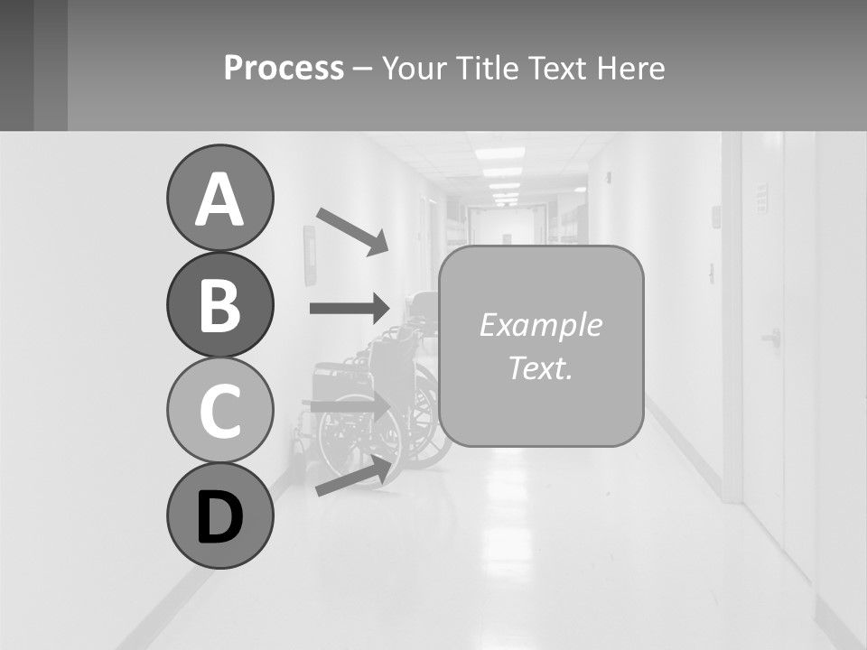 A Black And White Photo Of A Hospital Hallway PowerPoint Template