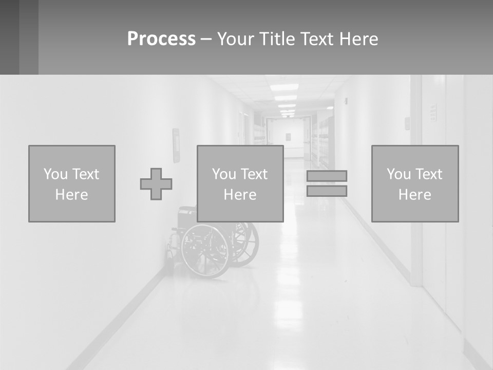 A Black And White Photo Of A Hospital Hallway PowerPoint Template