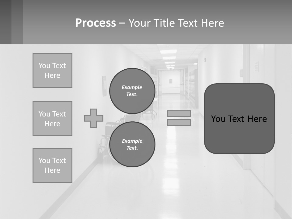 A Black And White Photo Of A Hospital Hallway PowerPoint Template