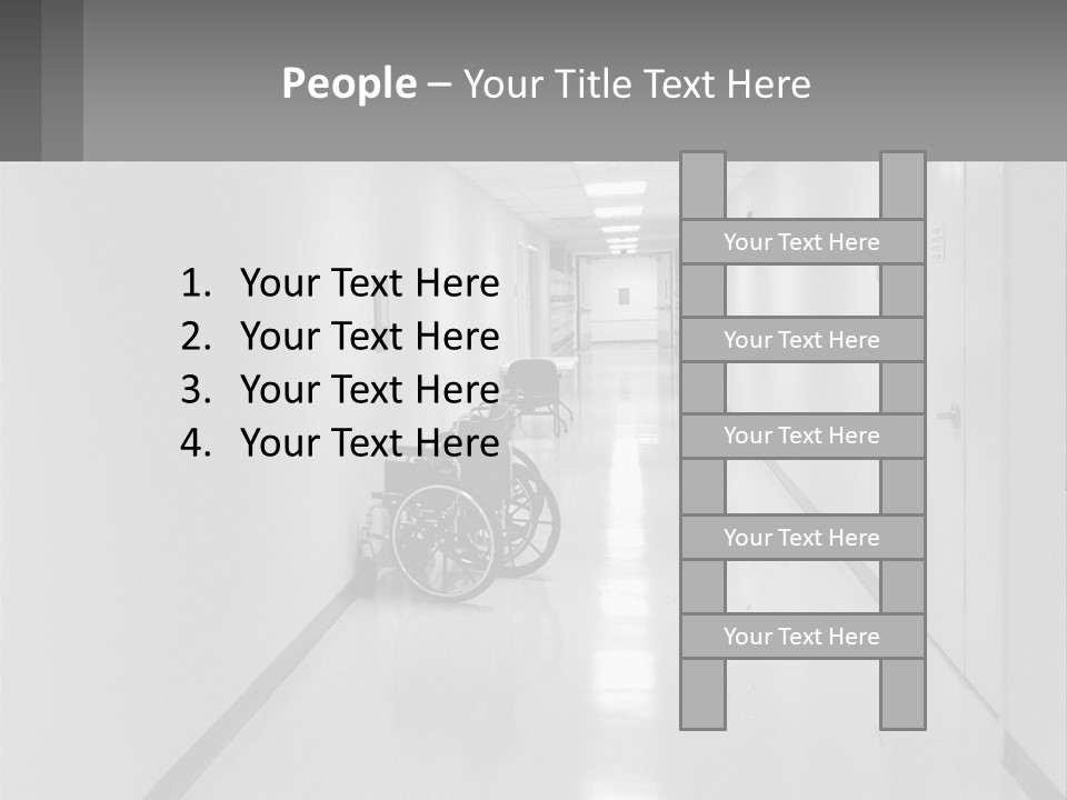 A Black And White Photo Of A Hospital Hallway PowerPoint Template