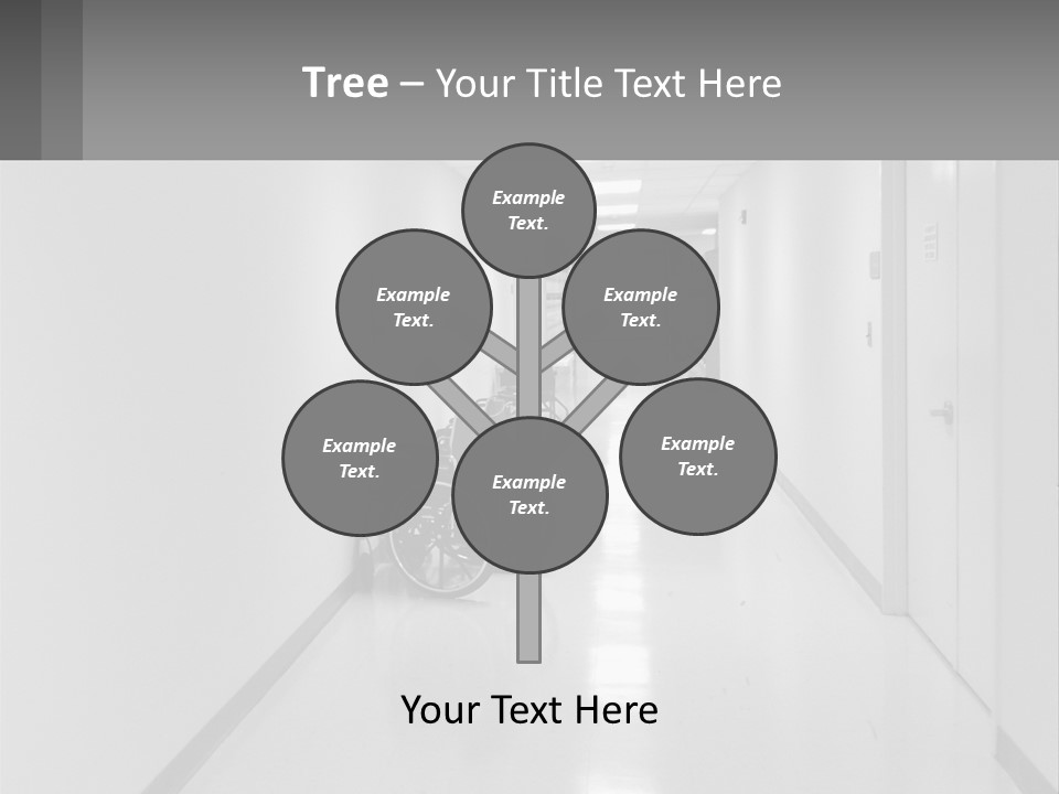 A Black And White Photo Of A Hospital Hallway PowerPoint Template