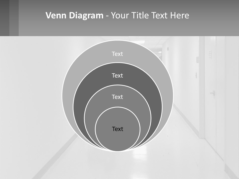 A Black And White Photo Of A Hospital Hallway PowerPoint Template