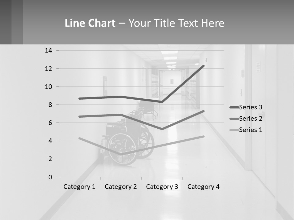 A Black And White Photo Of A Hospital Hallway PowerPoint Template
