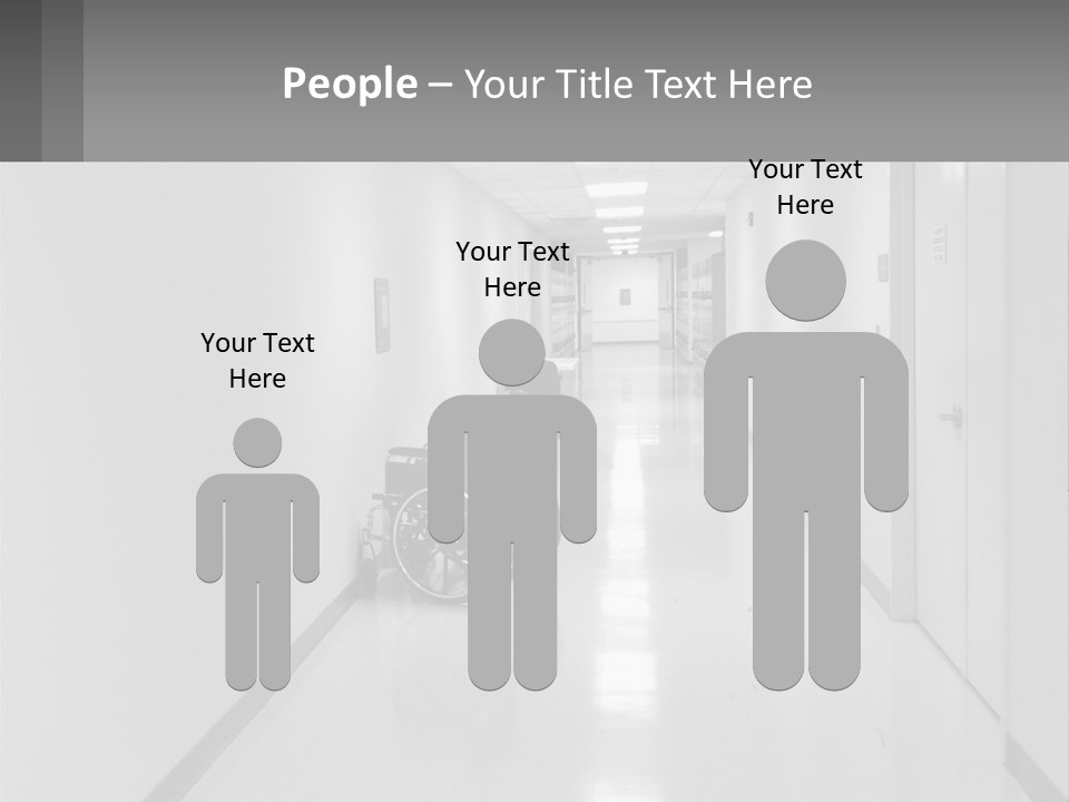 A Black And White Photo Of A Hospital Hallway PowerPoint Template