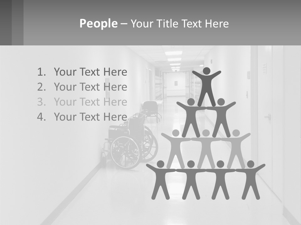 A Black And White Photo Of A Hospital Hallway PowerPoint Template